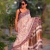Pure Linen with Copper Border Hand Batik